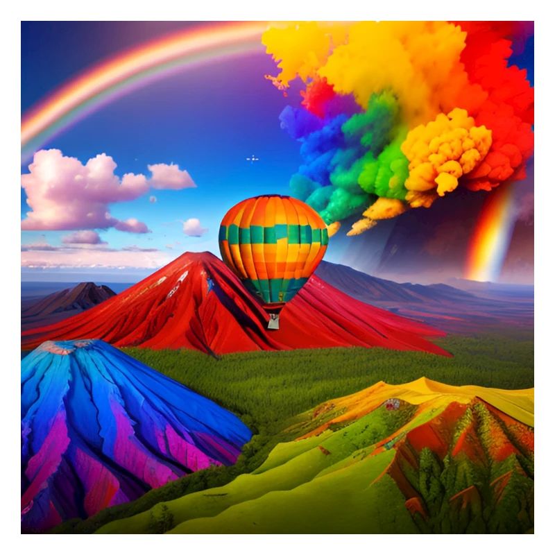 Bunte Vulkanlandschaft mit Magischen Farben.