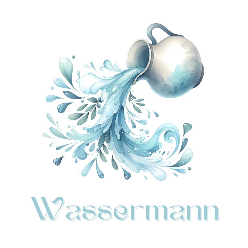 Wassermann Sternzeichen Aquarell Geschenk