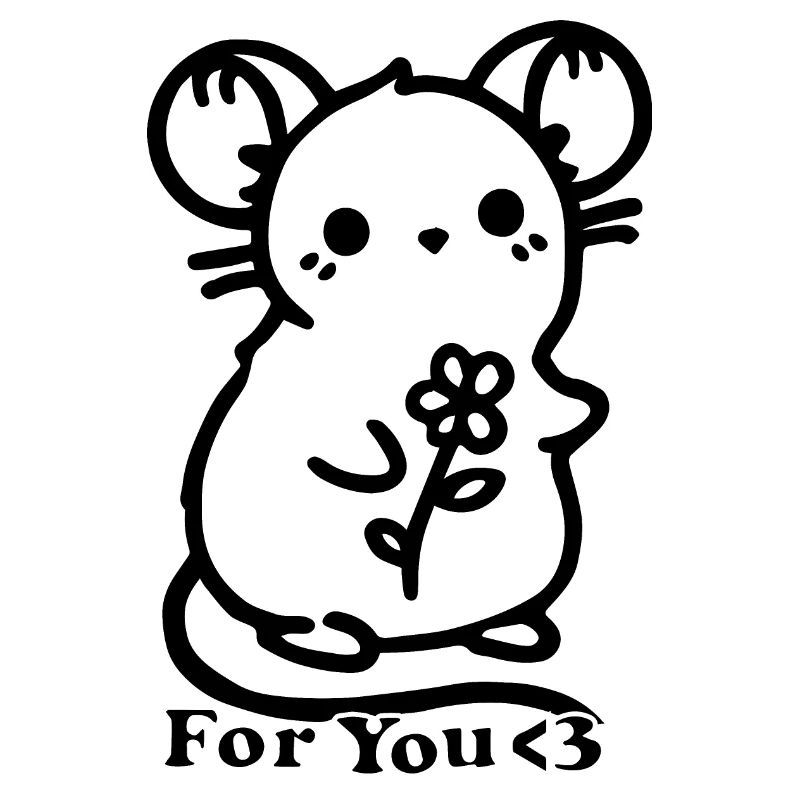 Maus mit einer Blume - Design "For you <3"