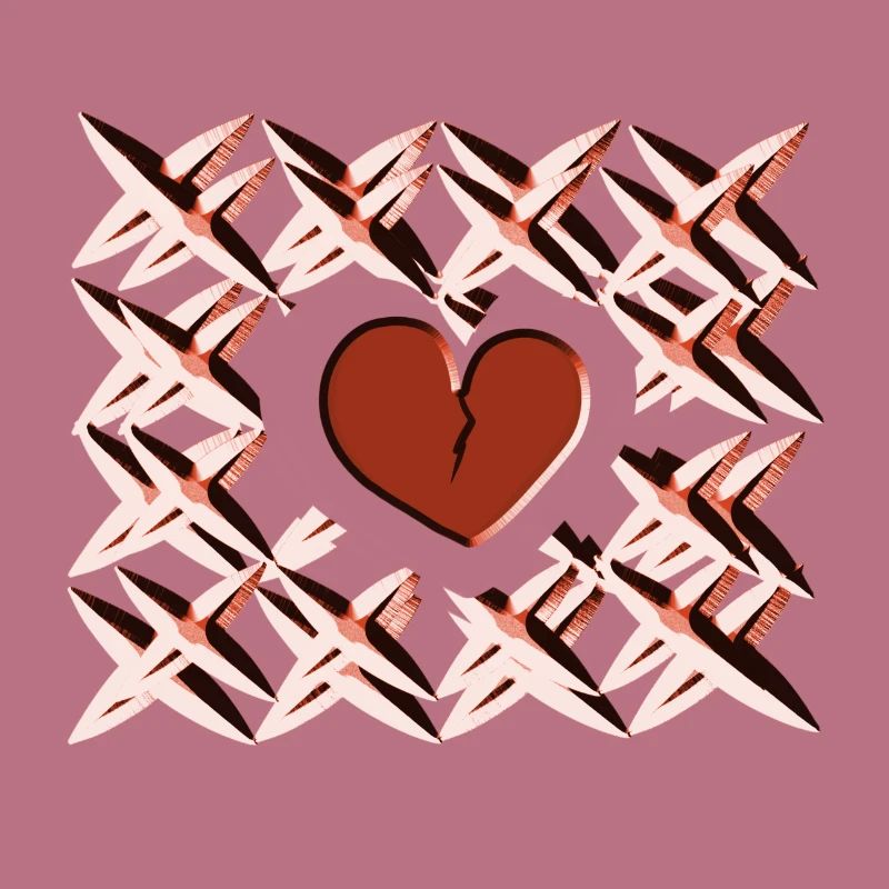 red heart pattern