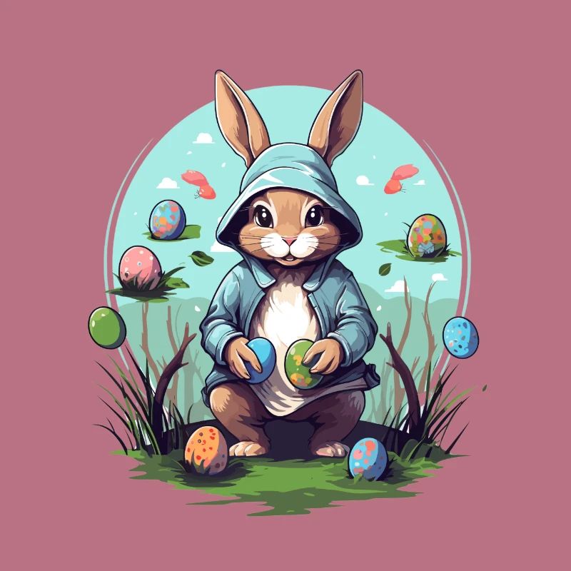 Sweet Easter bunny, Easter eggs