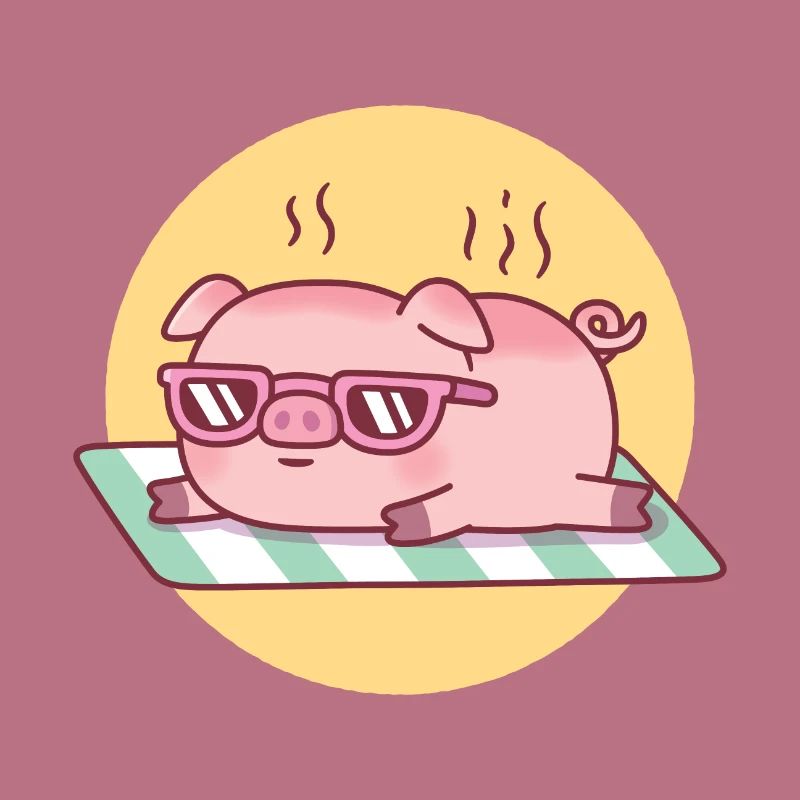 Un cochon mignon prend un coup de soleil et est rôti