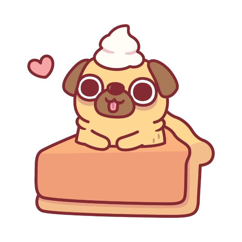 Cute Pug In Pumpkin Pie Funny