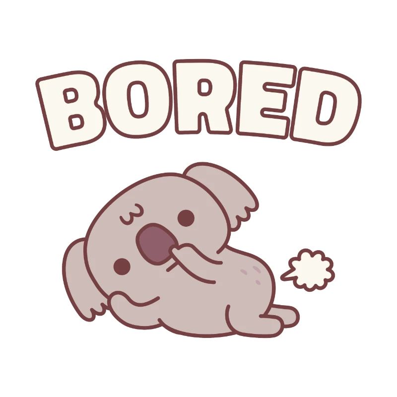 Cute Koala Bear Picking Nose Bored Funny