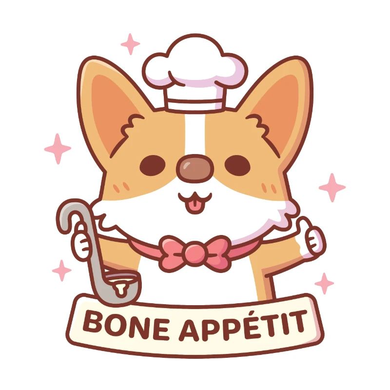 Cute Corgi Chef Bone Appétit Funny Pun