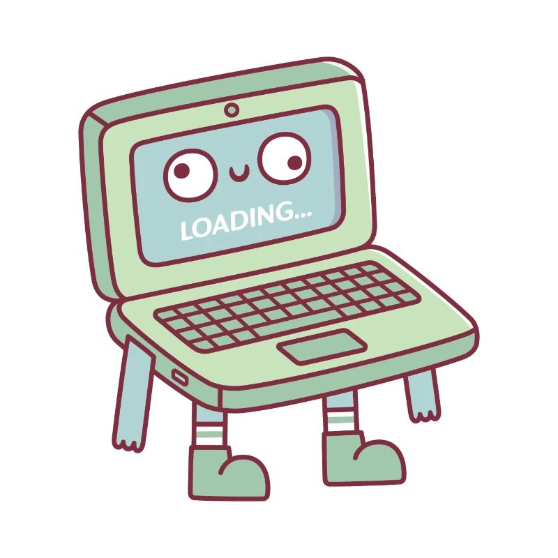 Funny Derpy Laptop Loading Its Brain