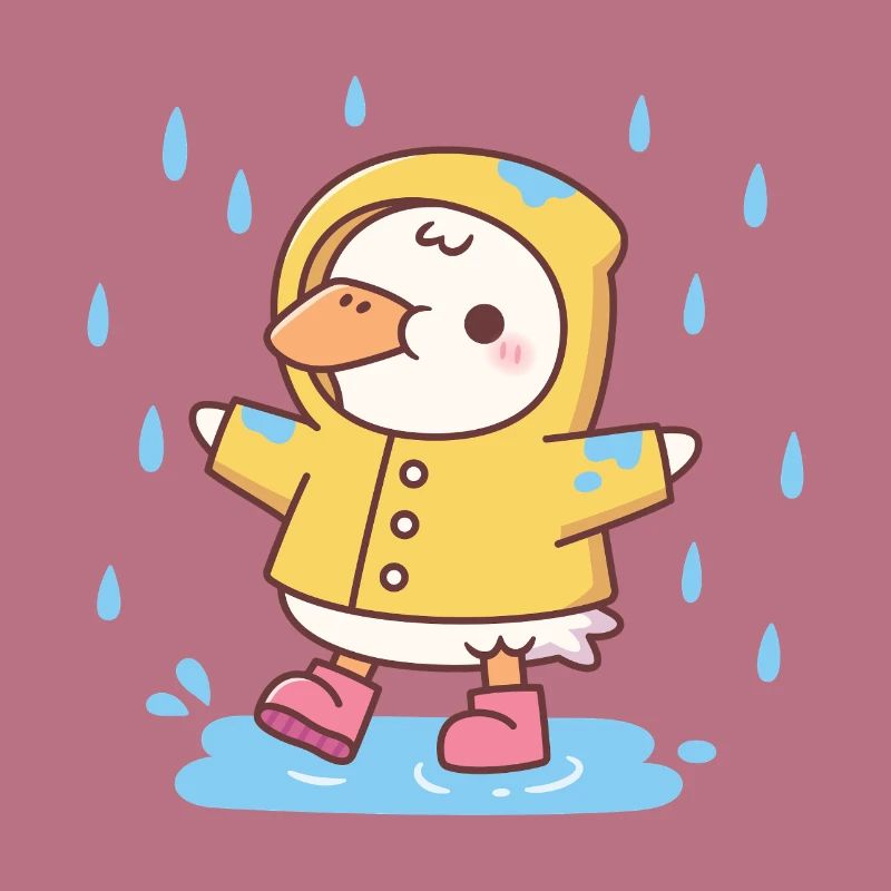 Canard mignon en imperméable jaune