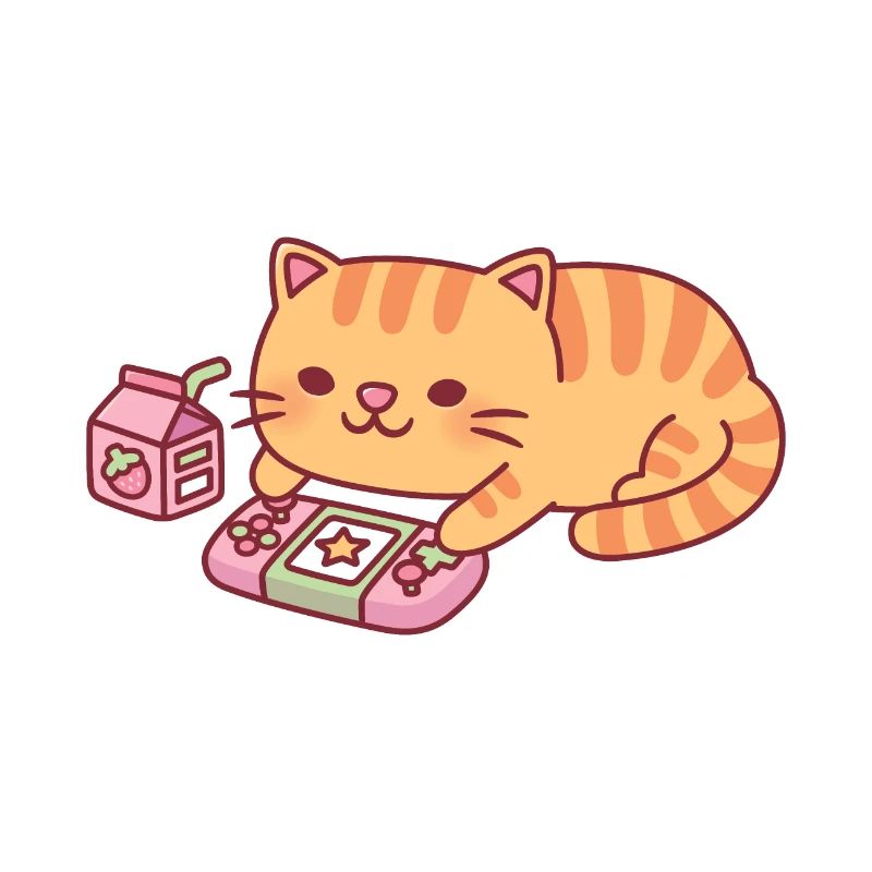 Cute Orange Tabby Cat Chilling With Video Games