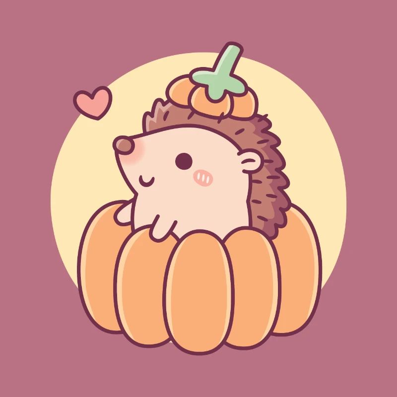 Mignon petit hérisson à la citrouille