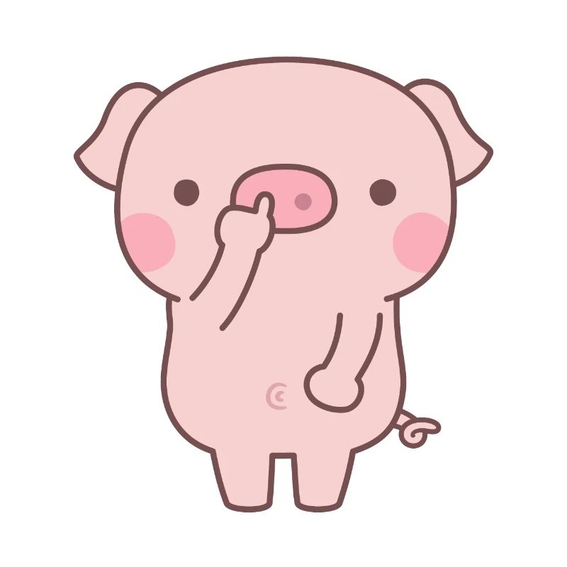 Mignon petit cochon cueillette nez Doodle
