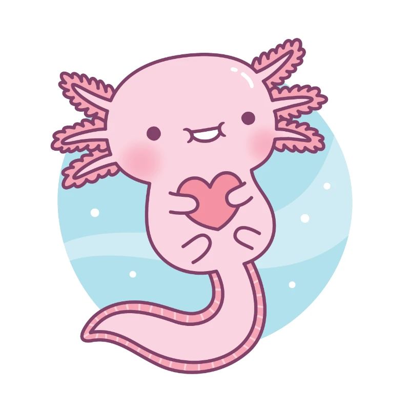 Mignon Axolotl Hugging Heart