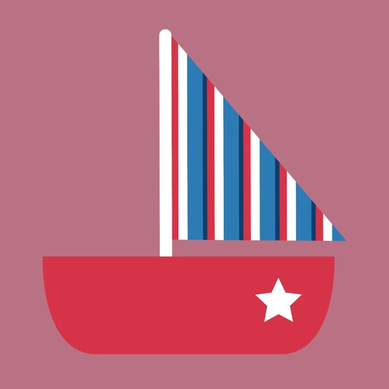 Kleines Segelboot mit Stern