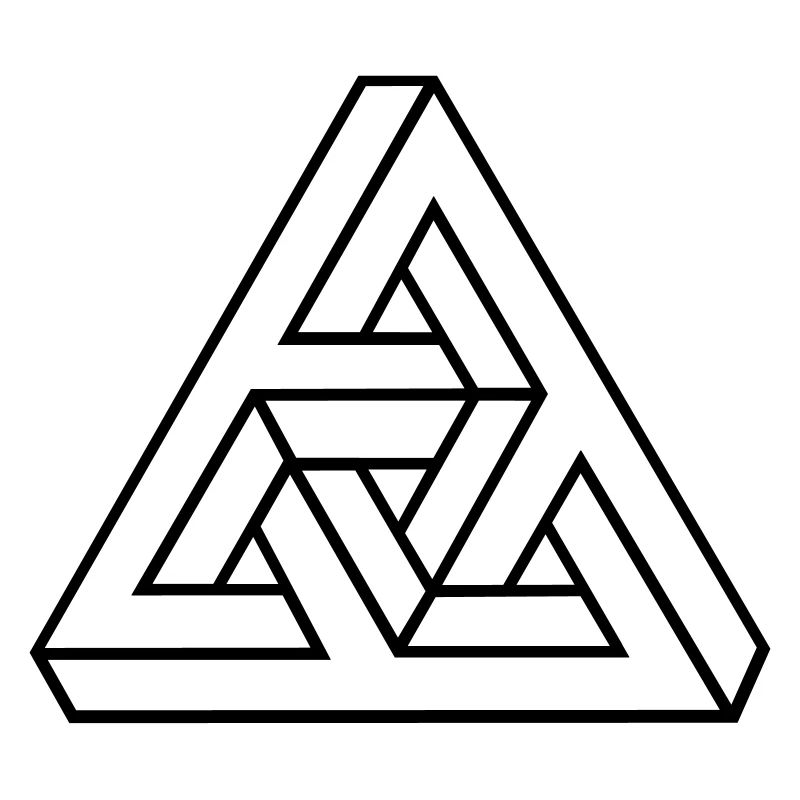 Optical Illusion, Impossible Triangle, mathematics