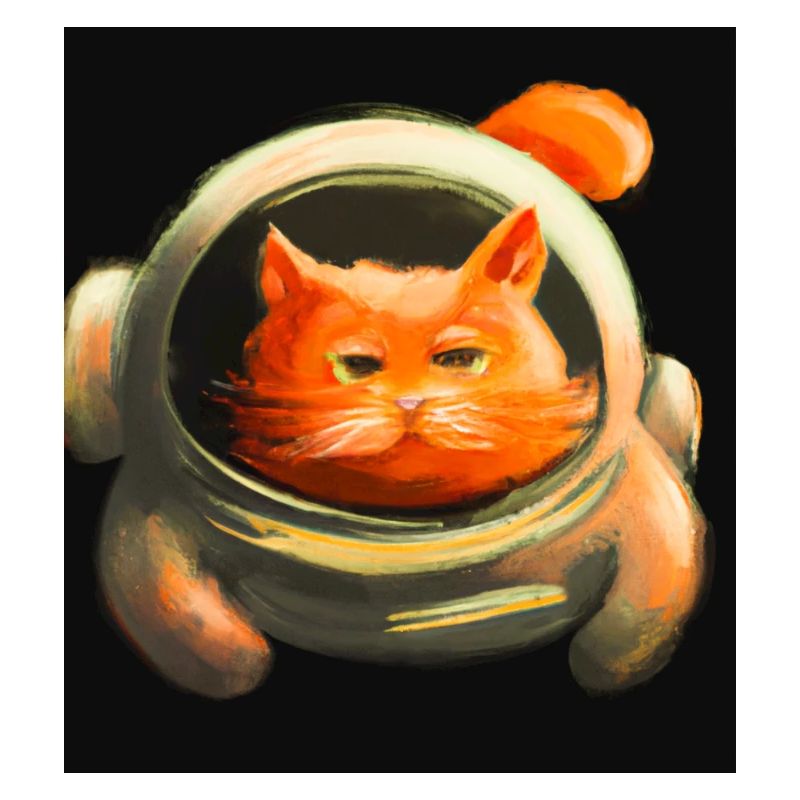Astronaute chat en mission dans l’espace