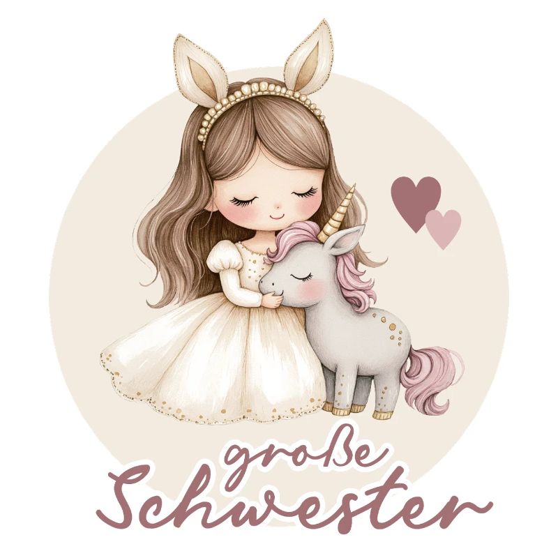 Grosse Schwester Maedchen Einhorn