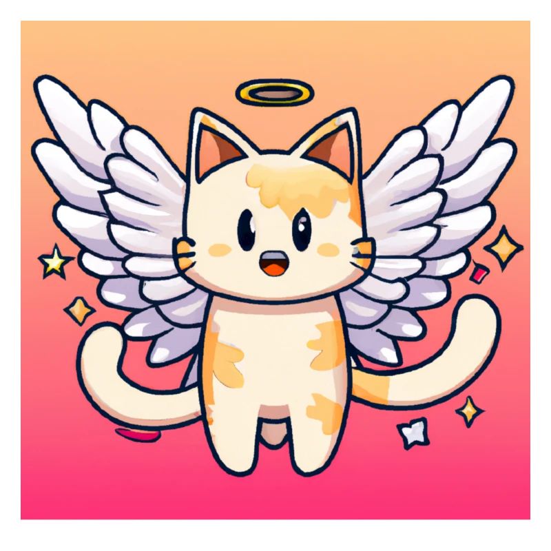 Chat super mignon avec des ailes pour grands et petits.