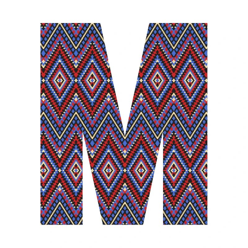 Monogram Letter M- geometric pattern