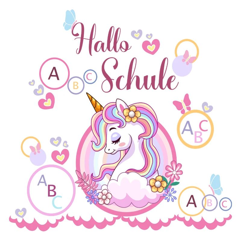 Einhorn Schulbeginn Einschulung Schule