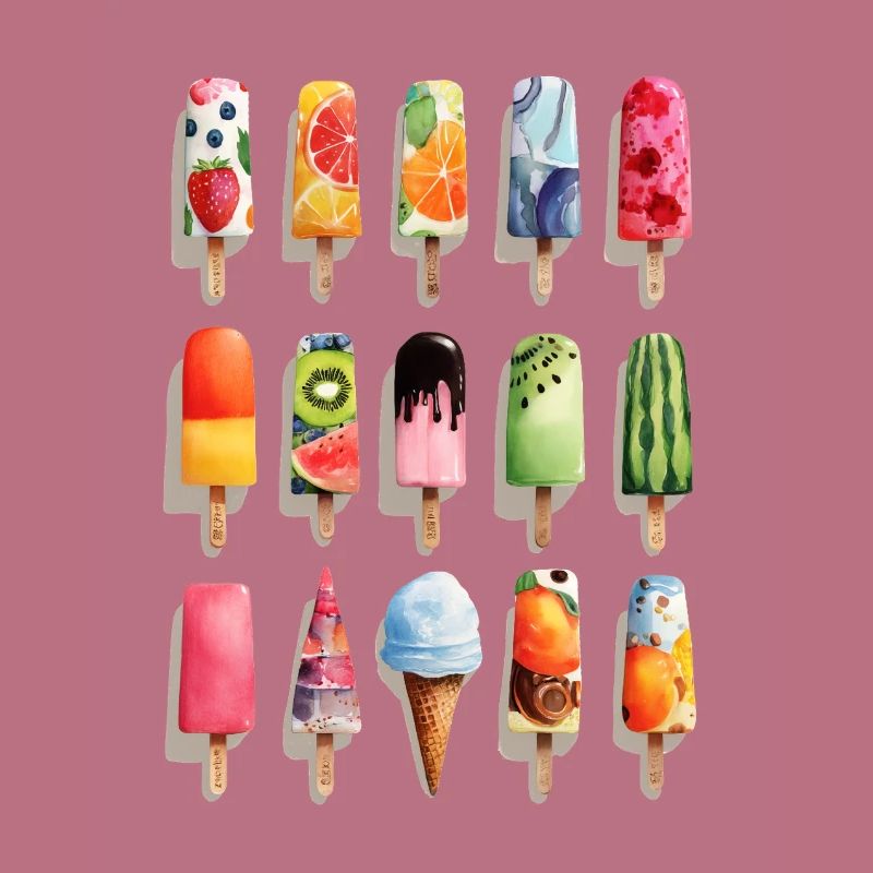 Saveurs de crème glacée colorées