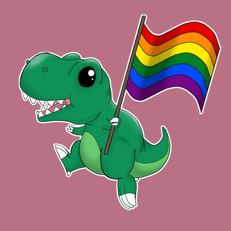 Rainbow Dinosaur T-Rex Pride