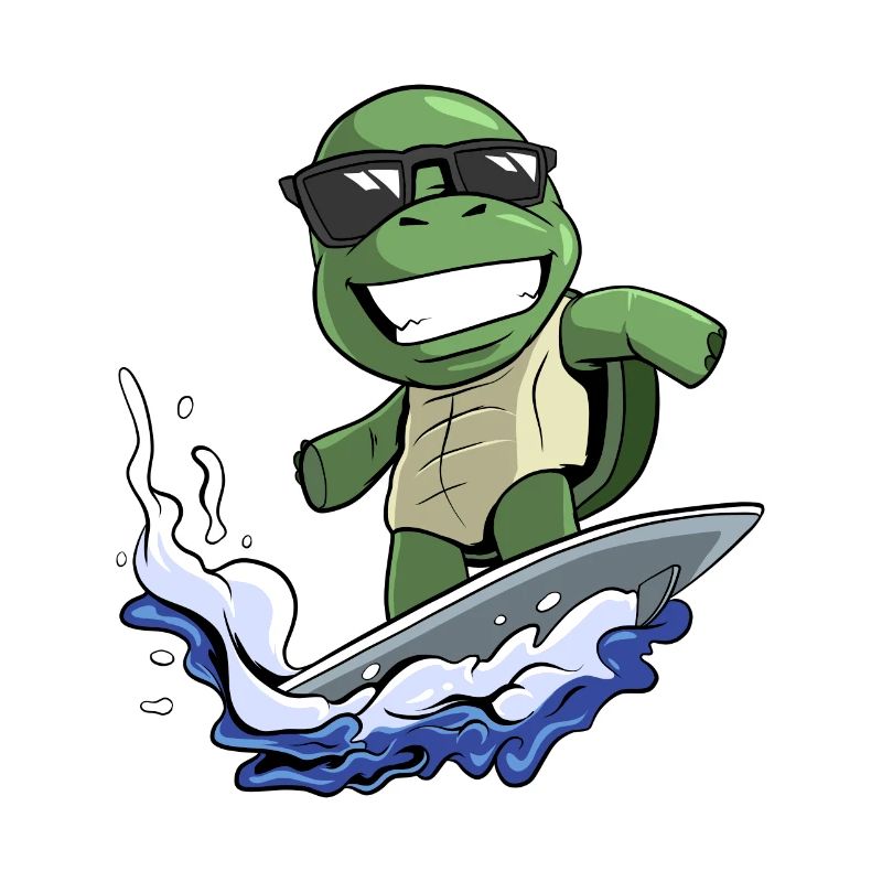 Turtle Surfboard Surfer