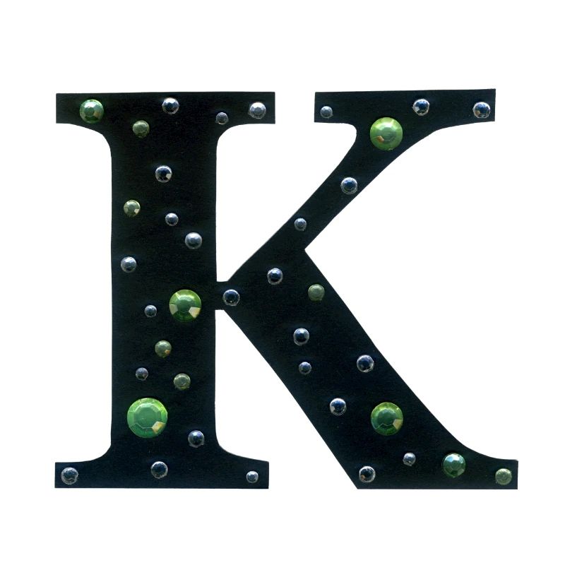 Lettre K Monogramme, Vert et Argent - Cool Galaxy