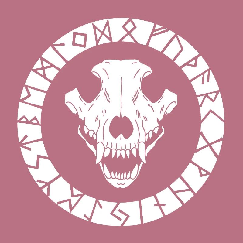 Weißer Wikinger Wolf Schädel