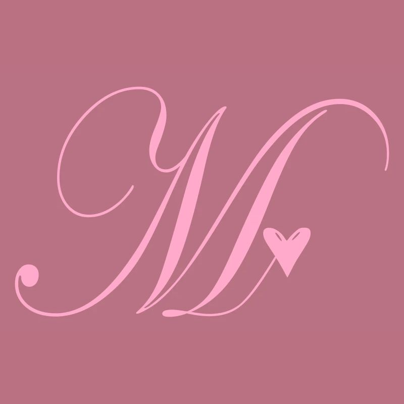 Monogramm M Herz Ranke