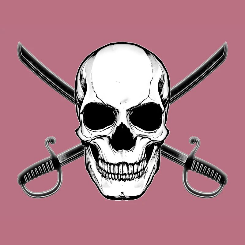 Crâne de drapeau pirate avec épées