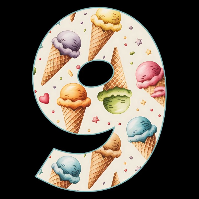EISCREME NUMMER 9 JAHRE EIS 9. GEBURTSTAG