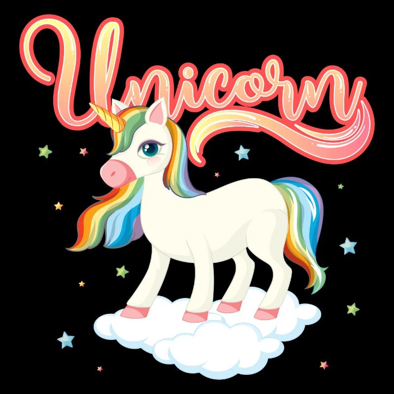 Regenbogen-Einhorn auf der Wolke