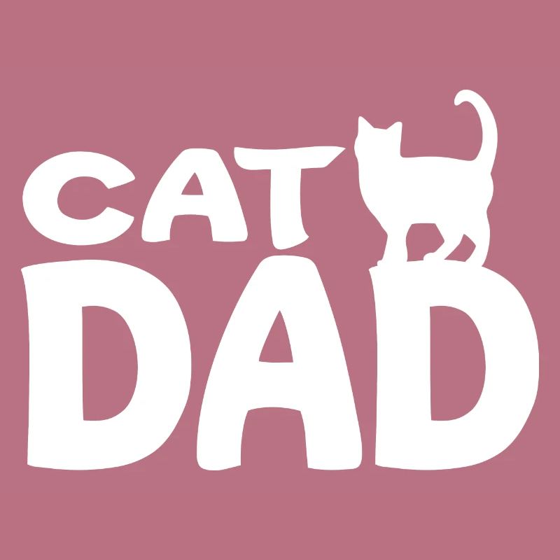Daddy Cat Silhouette White