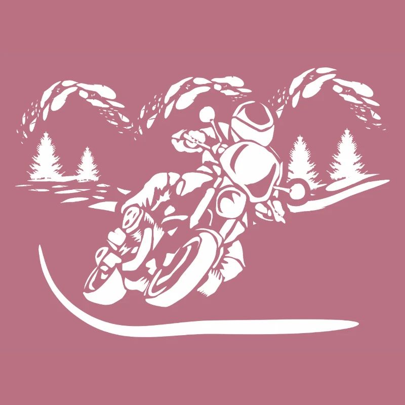 Motorrad Waldsilhouette