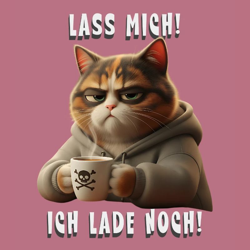 Grumpy Katze mit Kaffee Hoodie Morgenmuffel