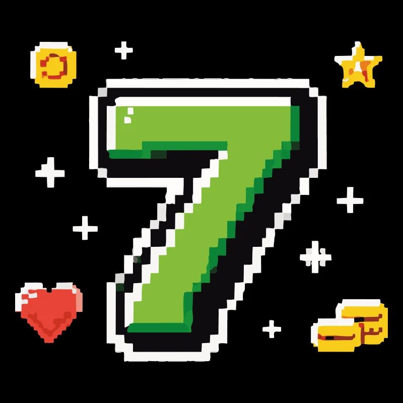 LEVEL 7 Pixel Shirt – Retro Gaming Geburtstag