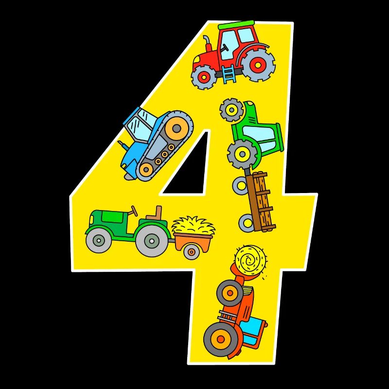 Feld Traktor Design Kinder 4 Jahre Geburtstag