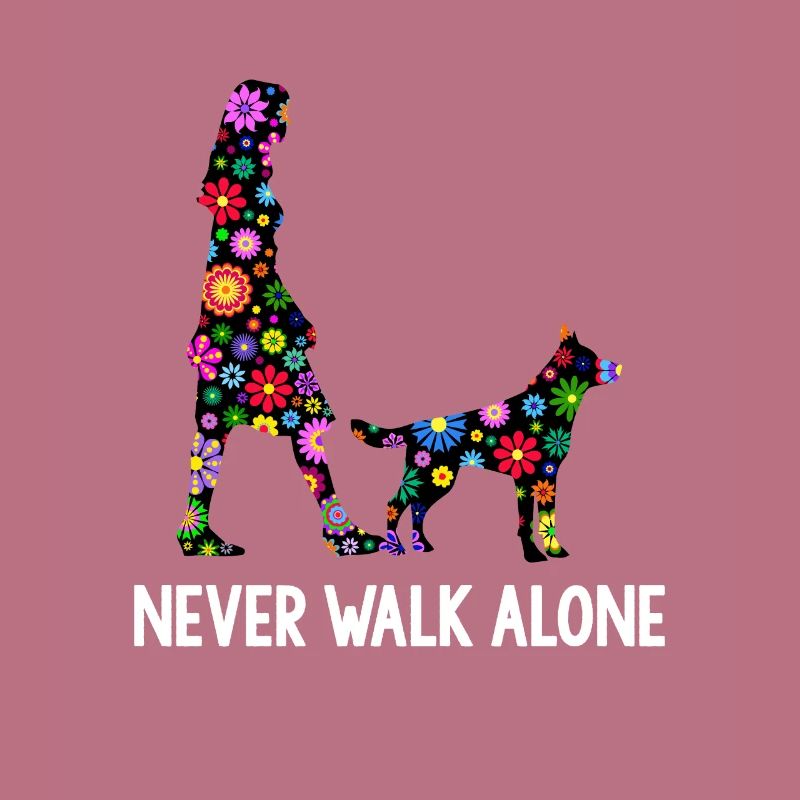 Never Walk Alone Hunde Gassi Blumen