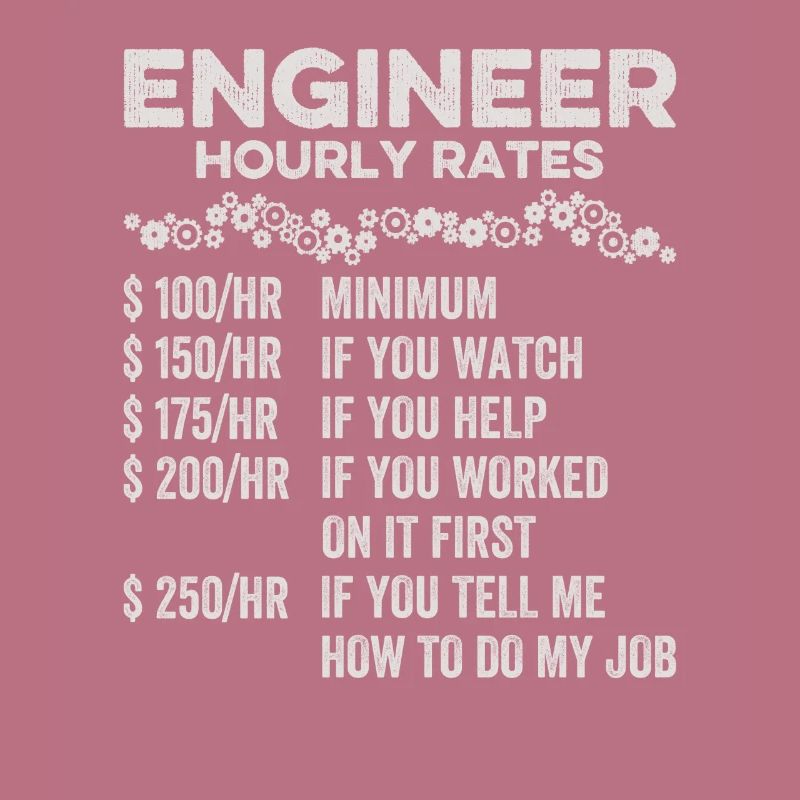 Engineer Hourly Rate Humor Engineering Mechanical