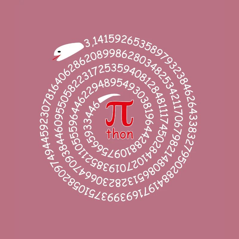 Pi Python Jeu de mots Cercle Nombre Serpent Math