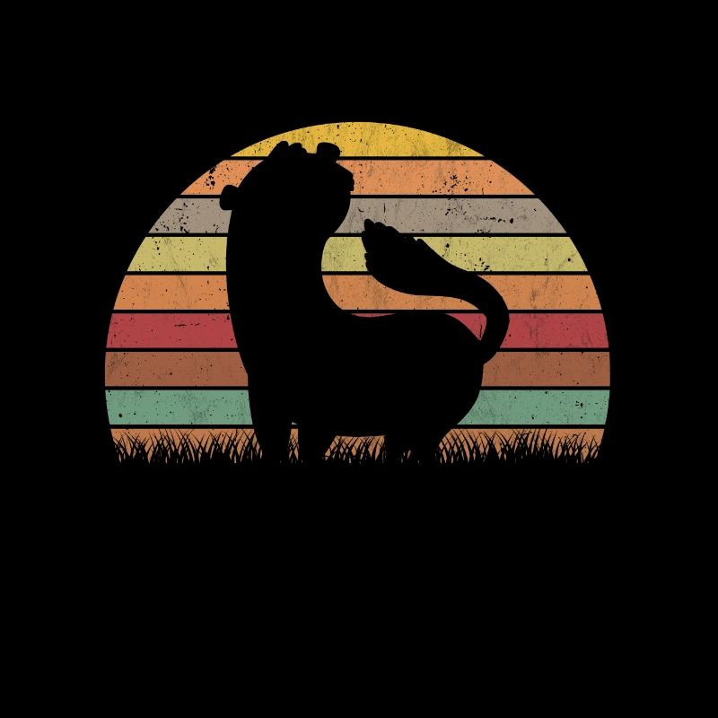 Frettchen Retro Wiesel Vintage