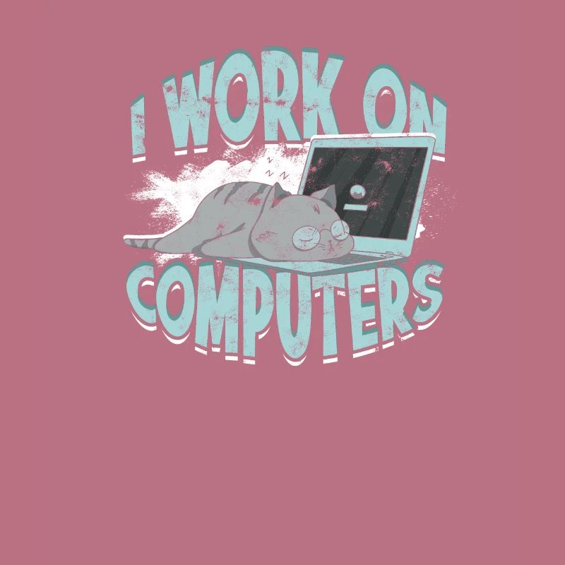 ICH ARBEITE AN COMPUTERN - Cat und Computer - Technik