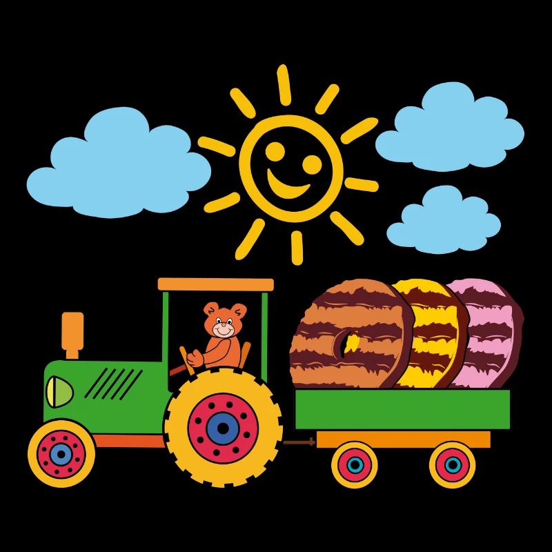 Teddy brings sweets with the tractor