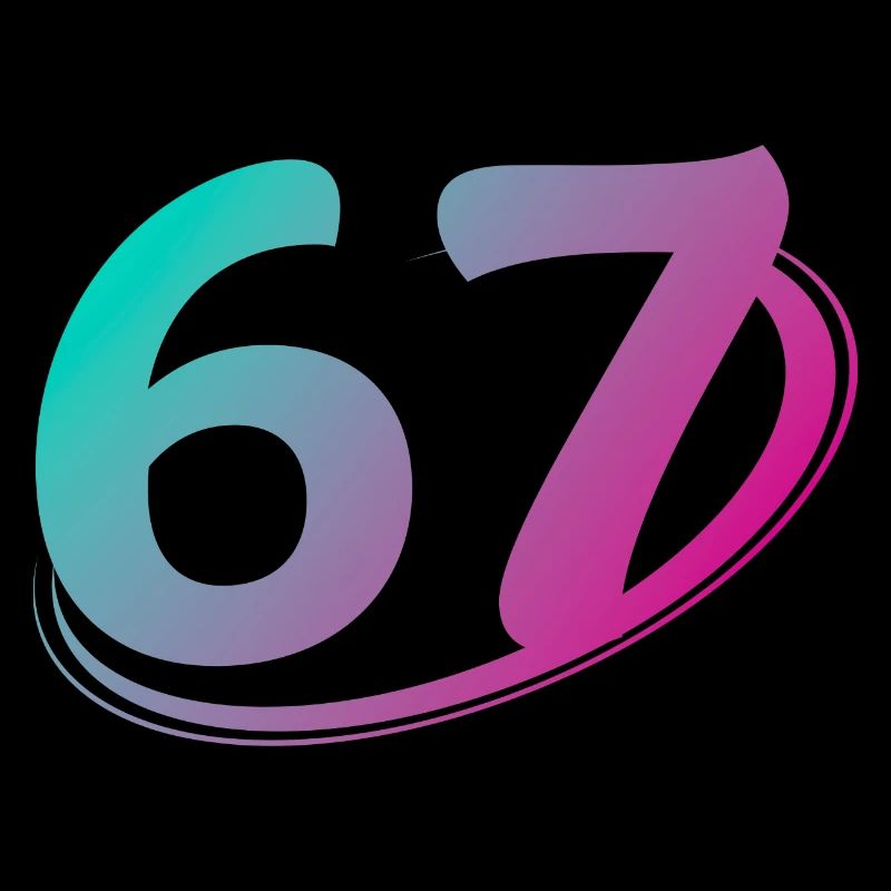 Numéro 67 multicolore