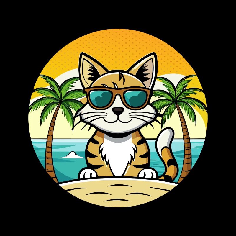 Lunettes de soleil de dessin animé de race de chat égéen plage