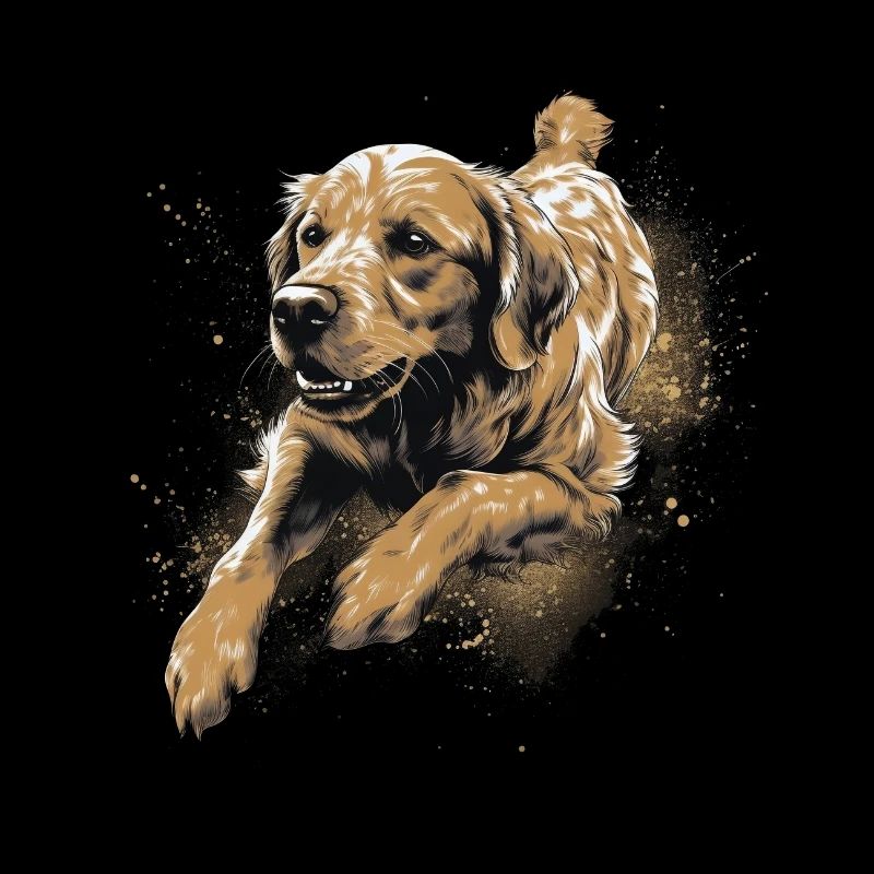 Golden-retriever Dock-Plongée dans l’eau