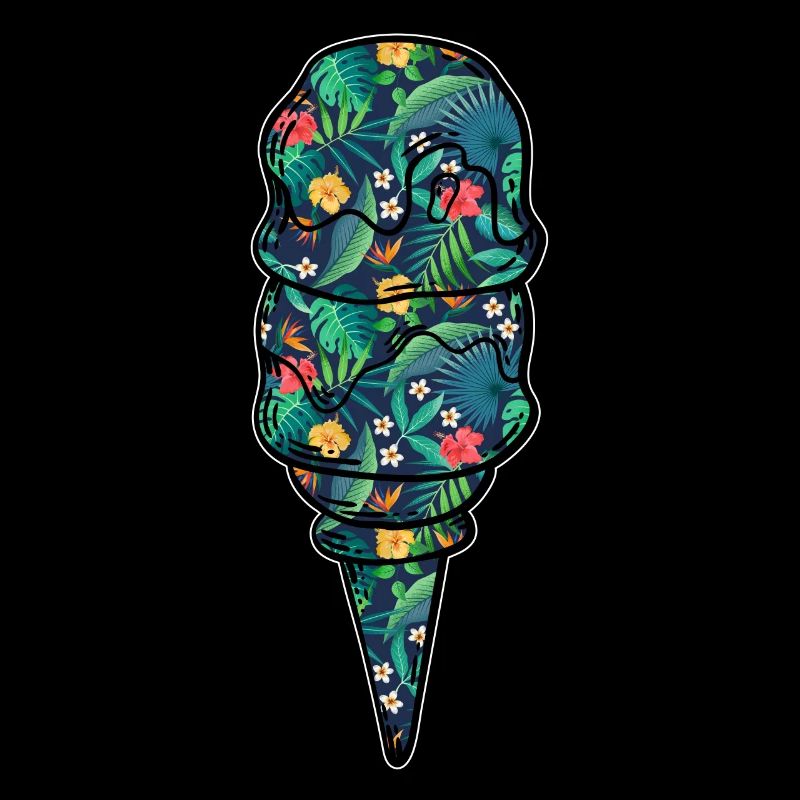 Crème glacée Fleur florale tropicale