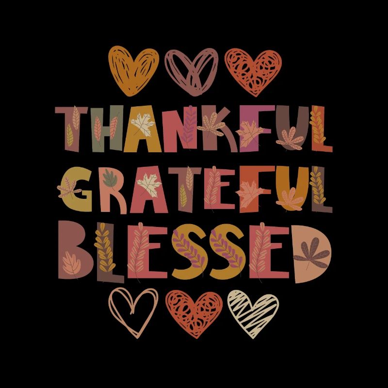 Thankful Grateful Blessed Herbst Dankbarkeit