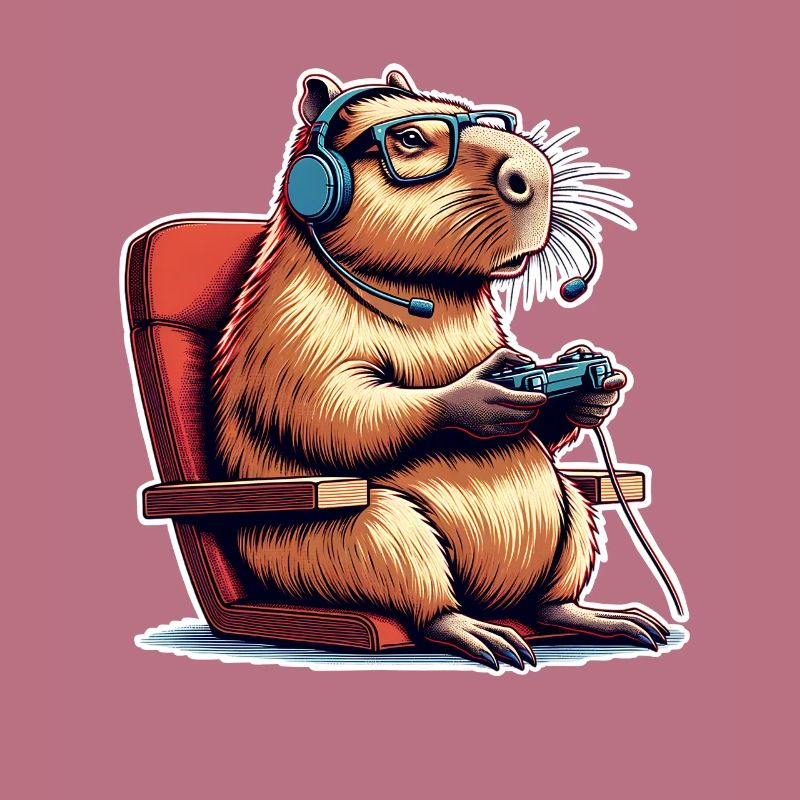 Capybara Gaming Nerd