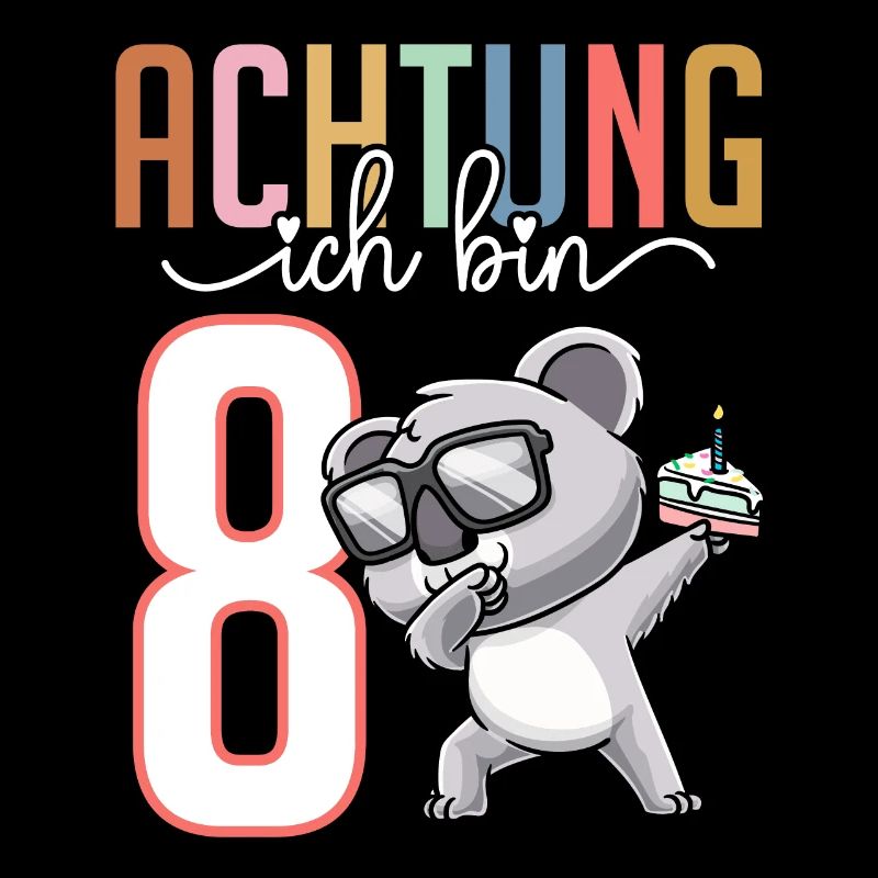 Zum 8. Geburtstag 8 Jahre Koala Junge Mädchen