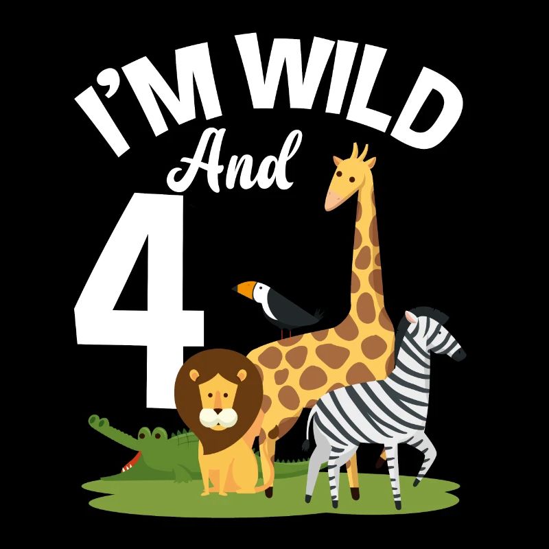4. Geburtstag Geburtstagsshirt Dschungel Vier